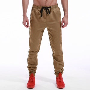 Pants Men Casual Harem Pants Slim Fit Elastic Solid Color Long Trousers Fashion Joggers Sweatpants Male Plus Size Autumn Spring