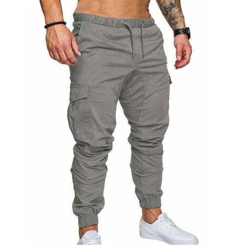 2018 Military Multi Pockets Skinny Pants Men Cargo Pants Joggers Fitness Tactical Waist Khaki Casual Trousers Plus Size 3XL
