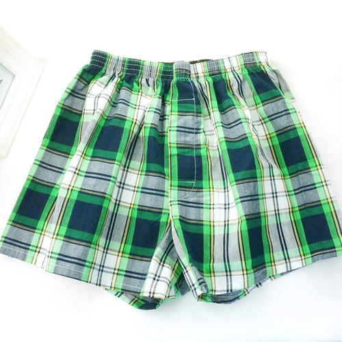 Plus Size Men's Casual Outwear New Men Summer Sports Shorts Loose Pants Cotton Plaid Shorts Random Color