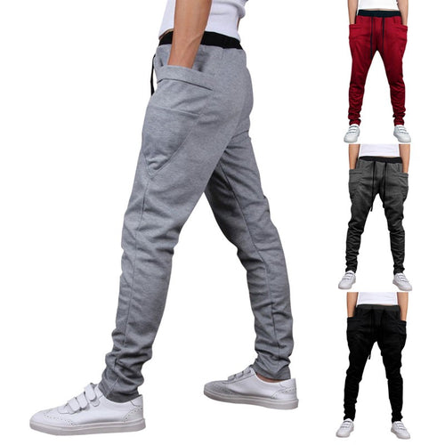 MENS CASUAL JOGGER DANCE SPORTWEAR HAREM PANTS SLACKS TROUSERS SWEATPANTS
