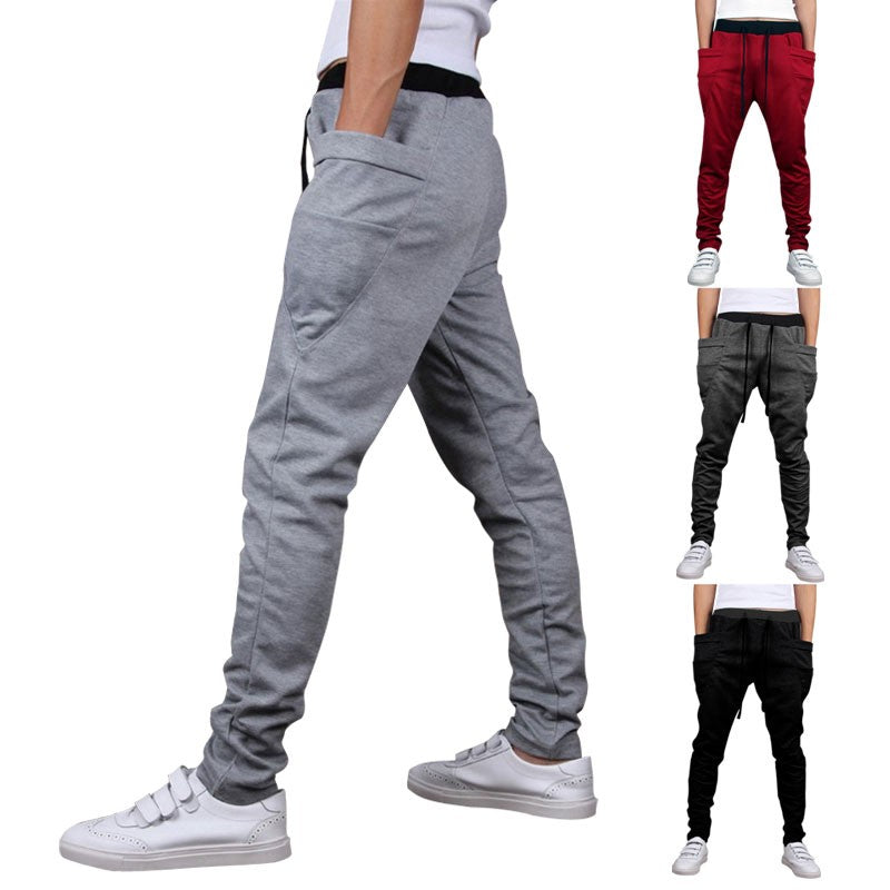 MENS CASUAL JOGGER DANCE SPORTWEAR HAREM PANTS SLACKS TROUSERS SWEATPANTS